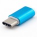 Адаптер Dengos microUSB-USB Type-C Blue (ADP-007)