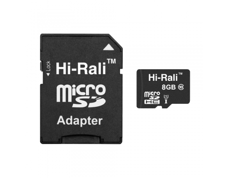 MicroSDHC 8GB UHS-I Class 10 Hi-Rali + SD-adapter (HI-8GBSD10U1-01)