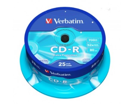 CD-R Verbatim (43432) 700MB 52x Cake, 25шт Extra Protection