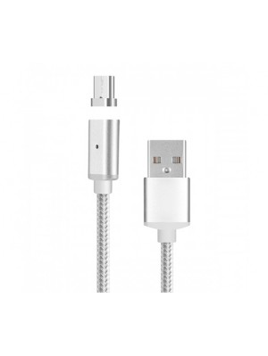 Кабель Voltronic USB-USB Type-C, магнитный, 1м, Silver (YT-MCFB-TC/S/12246)