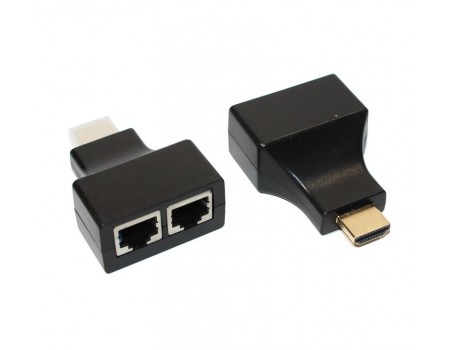 Адаптер Voltronic (YT-SCPE HDMI/2P-30m720P/08516) HDMI-2хRJ-45 Black