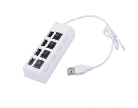 Концентратор USB2.0 Voltronic 4хUSB2.0 White (YT-HWS4HS-W/03961), Blister