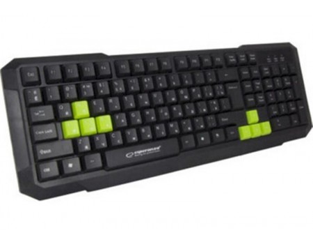 Клавиатура Esperanza EGK102 Ukr (EGK102GUA) Black/Green USB