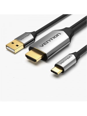 Кабель Vention HDMI - USB+USB-C, 1.5 m, Black (CGTBG)