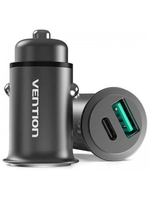 Автомобильное зарядное устройство Vention Power Delivery Port + QC3.0 (2USB, 24W) Grey (CC-63-H)