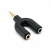 Аудио-кабель Extradigital (KBV1741) 3.5 мм (M) - 2x3.5 мм (F) Black