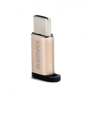 Адаптер Remax Feliz MicroUSB-USB Type-C Gold (RA-USB1-Gold)
