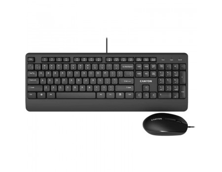 Комплект (Клавіатура, миша) Canyon CNE-CSET4-RU USB Black