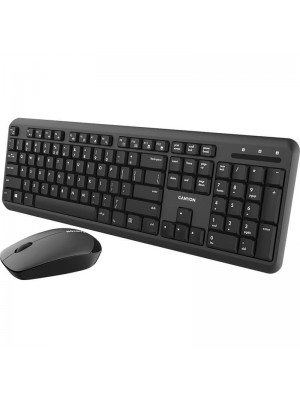 Комплект беспроводной (клавиатура, мышь) Canyon CNS-HSETW02-RU USB Black