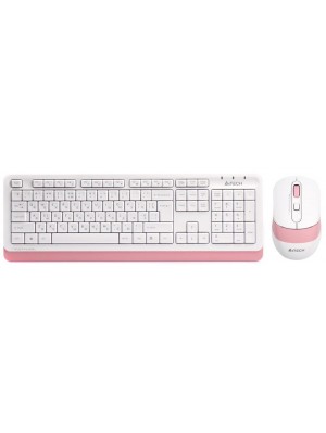 Комплект (клавиатура, мышь) беспроводной A4Tech FG1010 White/Pink USB