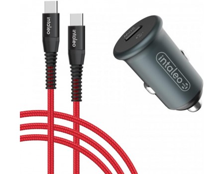 Автомобільний пристрій Intaleo CCGQPD120T (USB, 3A) Grey (283126509957) + кабель USB Type C