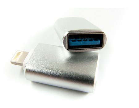 Переходник Dengos OTG USB-Lightning Silver (ADP-016)