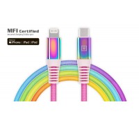Кабель REAL-EL Rainbow USB-C-Lightning, 1м (4743304104710)