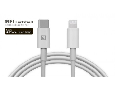 Кабель REAL-EL USB-C-Lightning, 2м White  (4743304104697)
