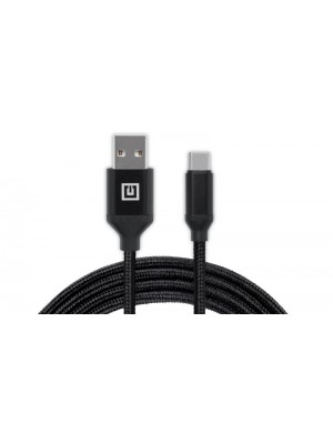 Кабель REAL-EL Premium Fabric USB-USB Type C 2m, Black (4743304104765)