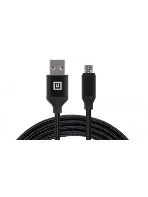 Кабель REAL-EL Premium Fabric USB-microUSB 2m, Black  (4743304104758)