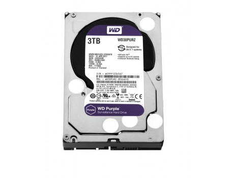 HDD SATA 3.0TB WD Purple 5400rpm 64MB (WD30PURZ) Refurbished