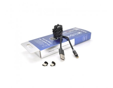 Магнітний кабель PiPo USB 2.0/Micro/Lighting/Type-C 2.0 м Black (18180)