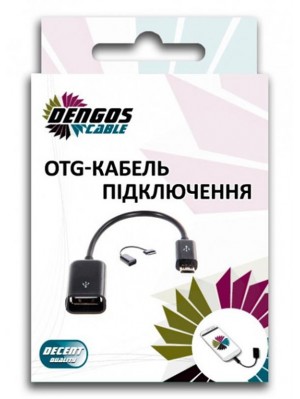 Кабель Dengos OTG USB-microUSB Black (S-K07)