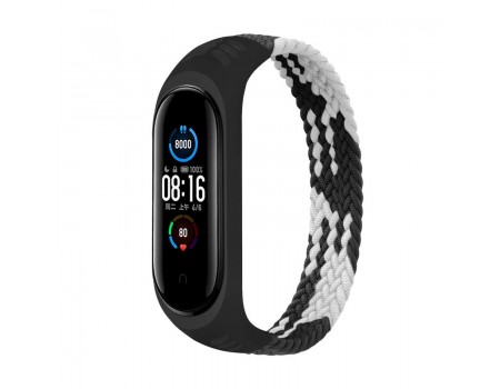 Ремешок BeCover Elastic Nylon Style для Xiaomi Mi Smart Band 5/Mi Smart Band 6 Size S Black/White (706136)