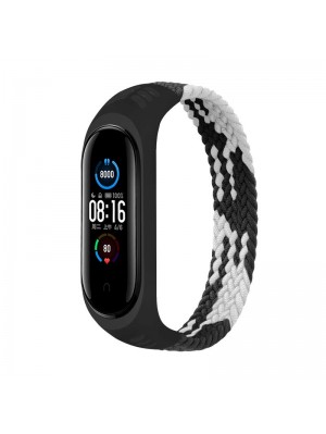 Ремешок BeCover Elastic Nylon Style для Xiaomi Mi Smart Band 5/Mi Smart Band 6 Size M Black/White (706147)