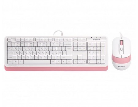 Комплект (Клавіатура, миша) A4Tech F1010 White/Pink USB