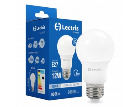 Лампа LED Lectris A60 1-LC-1107 12W 4000K E27