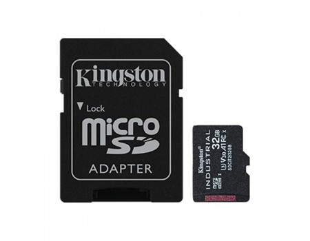 MicroSDHC 32GB UHS-I/U3 Class 10 Kingston Industrial + SD-adapter (SDCIT2/32GB)