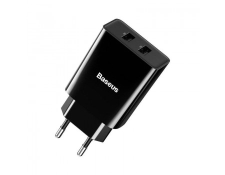 Сетевое зарядное устройство Baseus Speed Mini Dual U Charger (2USB) 10.5W Black (CCFS-R01)