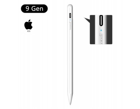 Стилус для планшета Apple iPad 2018-2021 Goojodoq 9 Gen Magnetic Type-C 1.2mm White (4000880993452W)