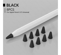 Чехол TPU Goojodoq для наконечника стилуса Apple Pencil (1-2 поколение) (8шт) Black (1005001835985075B)
