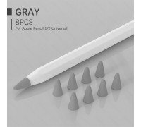 Чохол TPU Goojodoq для наконечника стілуса Apple Pencil (1-2 поколение) (8шт) Grey (1005001835985075G)