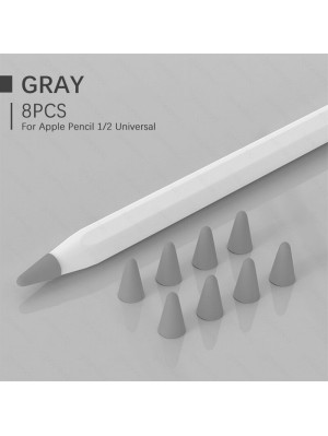 Чохол TPU Goojodoq для наконечника стілуса Apple Pencil (1-2 поколение) (8шт) Grey (1005001835985075G)