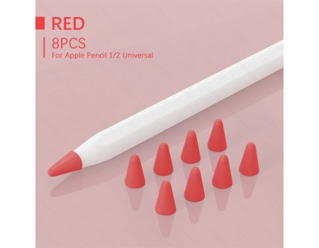 Чохол TPU Goojodoq для наконечника стілуса Apple Pencil (1-2 поколение) (8шт) Red (1005001835985075R)