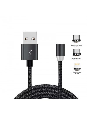 Кабель XoKo SC-350 Magneto USB-Lightning/microUSB/USB Type-C, 1.2м Black (SC-350MGNT-BK)