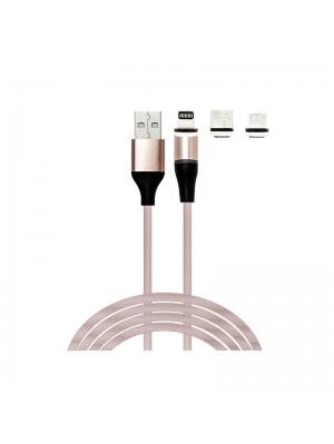 Кабель XoKo SC-400 Magneto USB-Lightning/microUSB/USB Type-C, 1м Rose Gold (SC-400MGNT-RS)