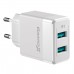 Сетевое зарядное устройство Grand-X (2xUSB 2.4А) White (CH-50W)