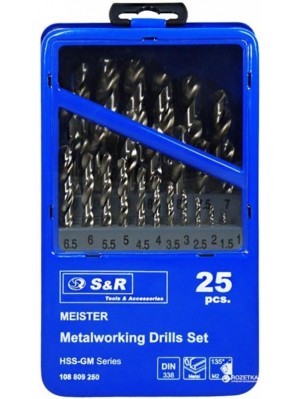 Набір свердел для металу S&R Meister (108809250) 25 шт.