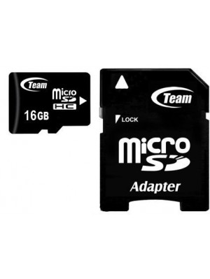 MicroSDHC  16GB Class 10 Team + SD-adapter (TUSDH16GCL1003)