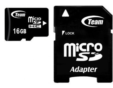 MicroSDHC  16GB Class 10 Team + SD-adapter (TUSDH16GCL1003)