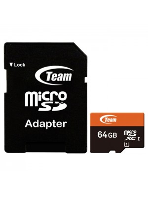MicroSDXC 64GB UHS-I Team + SD-adapter (TUSDX64GUHS03)