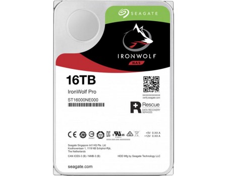 Накопитель HDD SATA 16.0TB Seagate IronWolf Pro NAS 7200rpm 256MB (ST16000NE000)