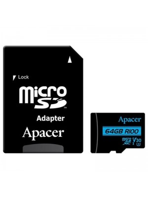 MicroSDXC 64GB UHS-I/U3 Class 10 Apacer + SD adapter (AP64GMCSX10U7-R)