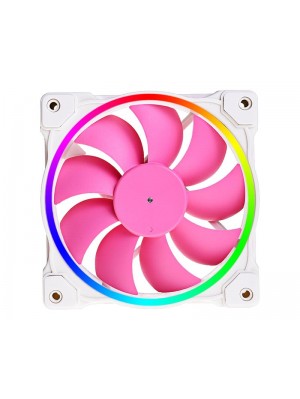 Вентилятор ID-Cooling ZF-12025-PINK ARGB (Single Pack), 120x120x25 мм, 4-pin PWM, білий із рожевим