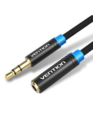 Кабель Vention Audio 3.5 mm M - 3.5 mm F, 1 m, Black (VAB-B06-B100-M)