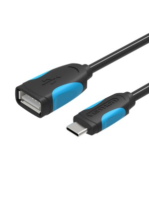 Кабель Vention USB 3.1 Type-C - OTG USB3.0 AF, 0.25 m, Black (VAS-A51-B025)