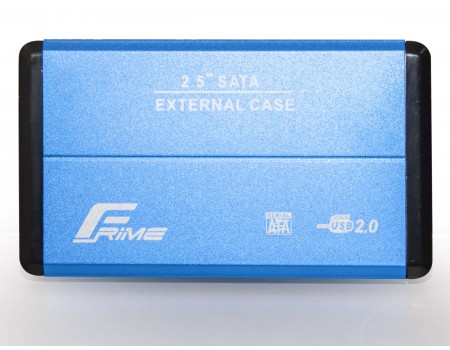 Внешний карман Frime SATA HDD/SSD 2.5", USB 2.0, Metal, Blue (FHE22.25U20)