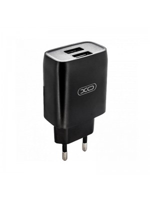 Сетевое зарядное устройство XO L57 (2USB, 2.4A) Black (00000014099) + кабель USB Type-C
