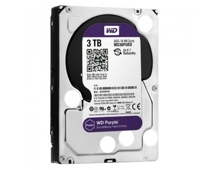 Накопитель HDD SATA 3.0TB WD Purple 5400rpm 64MB (WD30PURX) Refurbished