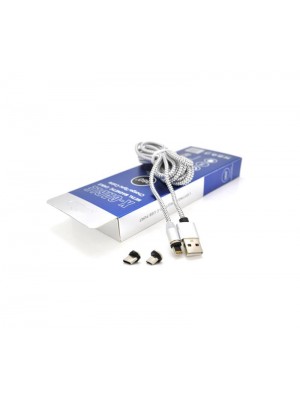 Магнітний кабель PiPo USB 2.0/Micro/Lighting/Type-C 2.0 м Silver (18177)
